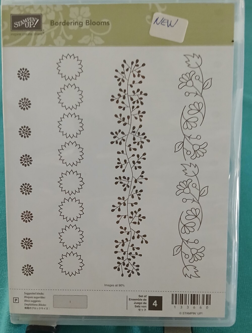 Stampin' Up! Bordering Blooms Floral Border Photopolymer Stamp Set —